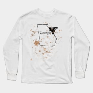 Georgia Off Road ATV Mud State Map Long Sleeve T-Shirt